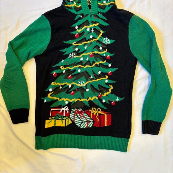 Ugly Christmas Sweater Tree Hoodie – Men’s Medium - Picture 4 of 7